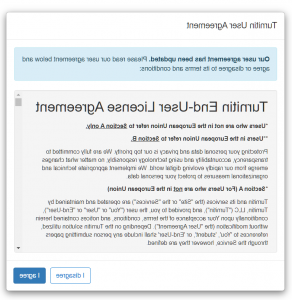 screenshot showing the turnitin end user license agreement