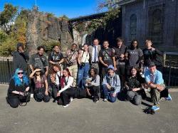 Photojournalism students at park opening